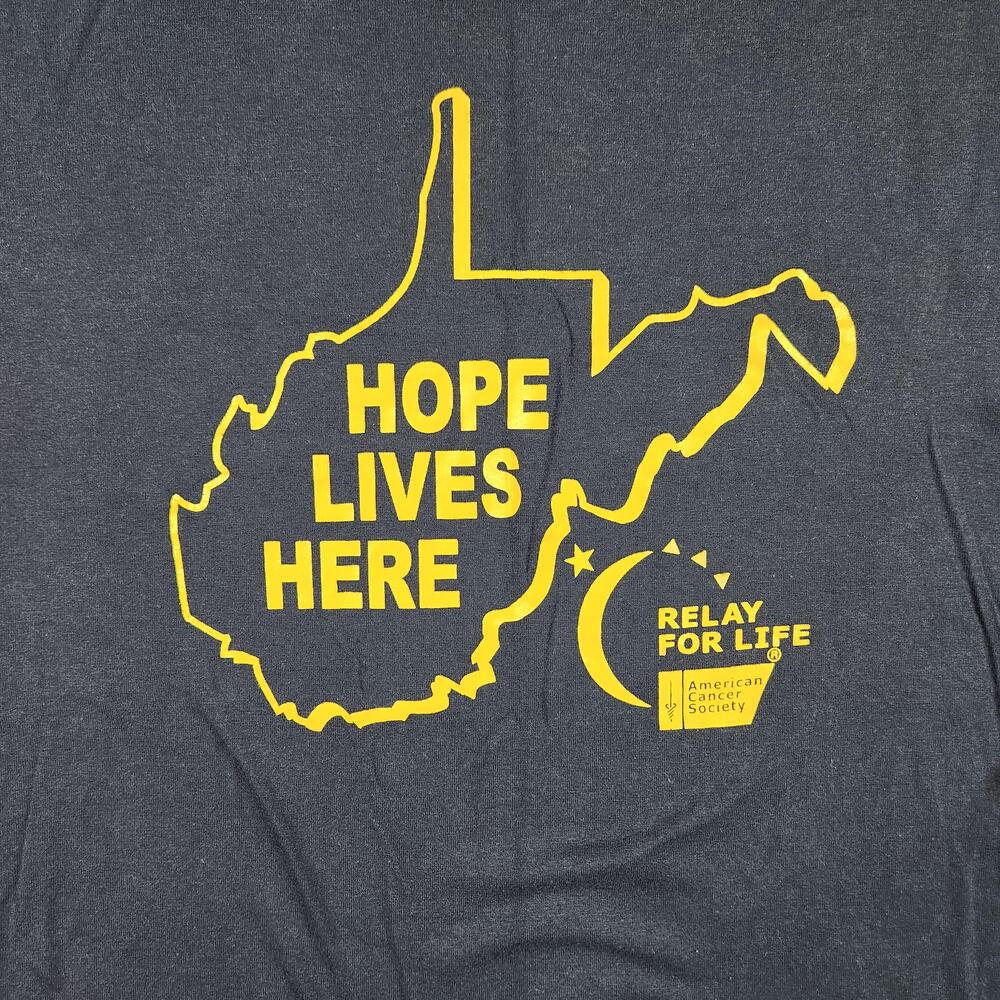 Vintage Relay For Life Shirt Mens Large Blue Team West Virginia Cancer Charity